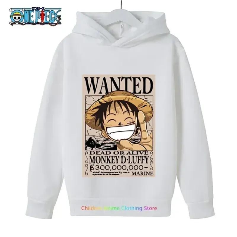 Spring Autumn One Piece Hoodie for Boys Anime Luffy Hoodie Sweatshirt Kids Coat Men's Clothing Sudaderas