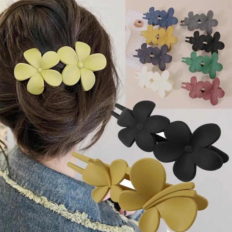 Fashion Flower Hair Clip Headdress Women Hair Clips Back Head Spoon Coiled Hair Hairpin Duckbill Clip Ponytail Clip
