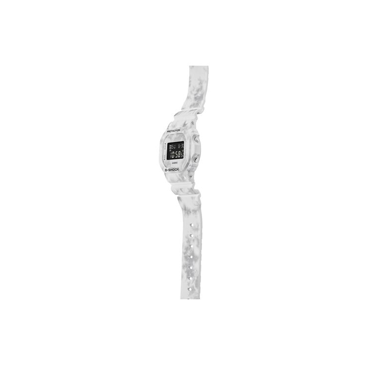 Casio G-Shock Серия Snow Camouflage Квадратные Водонепроницаемые Ударопрочные Для активного отдыха Кварцевый механизм Ремешок из смолы Мужские часы Белые DW-5600GC-7PR
