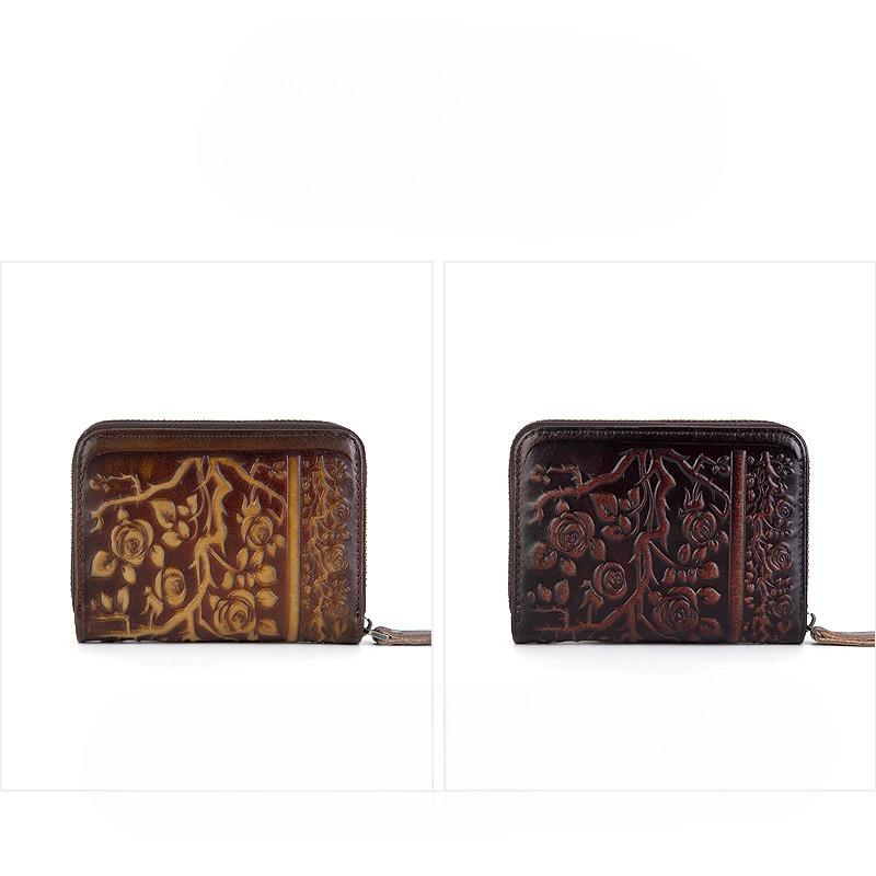 Кошелек женский цветной с протиркой, большой емкости, первый слой коровьей кожи, тисненый кошелек для монет, многофункциональный мини-сумка для сертификатов