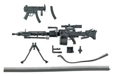 TOMYTEC GeoColle Combat Weapons Series DCML02 Machine Gun Set A Немасштабная пластиковая модель 323075 Цвет литья (Серый