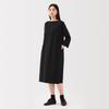 Женское платье MUJI из двойного трикотажа с рукавом 3/4, черное, размер S, BB2RZA5S