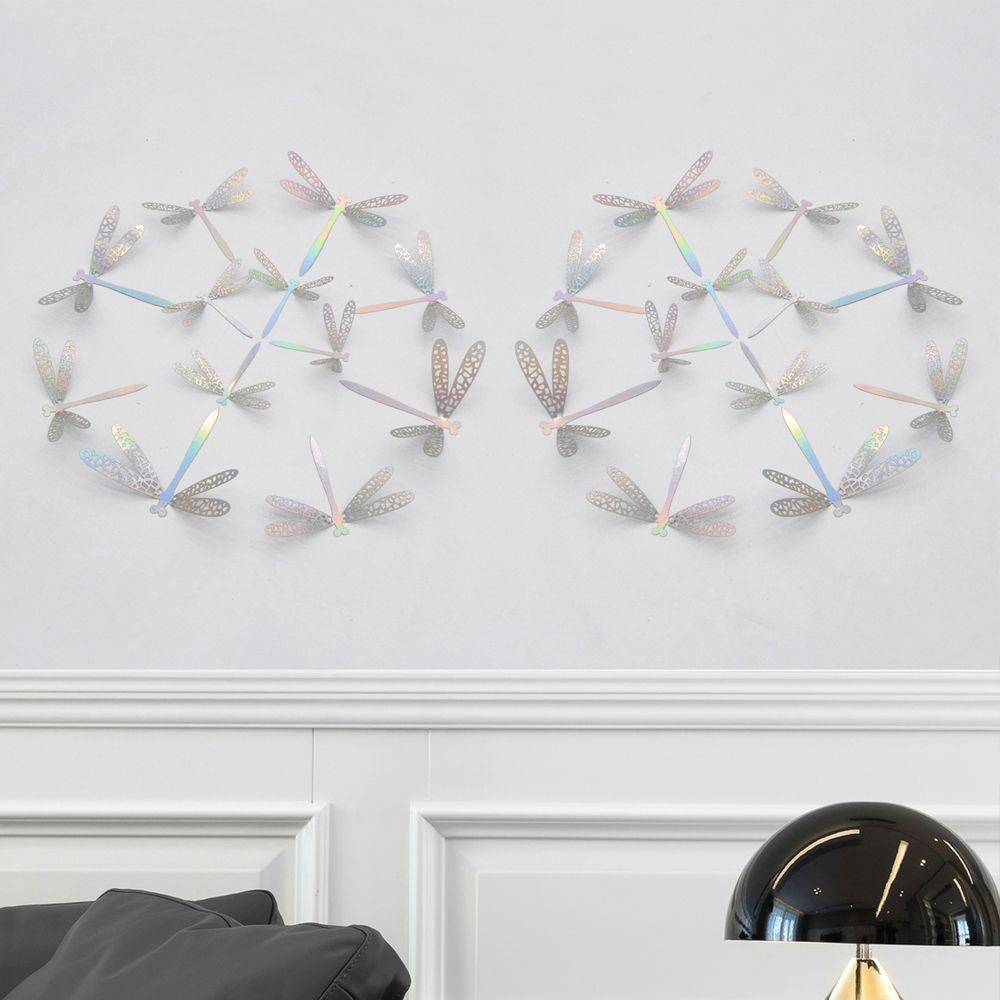Вечеринка, свадьба, украшение дома, металлическая текстура, наклейки на стены, полые стрекозы, 3D наклейки со стрекозами