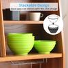 Evanda Набор легких небьющихся тарелок 500 мл и из ПП пластика и Идеально подходит для и Жара и Холода Микроволновая печь и Посудомоечная машина Безопасные миски, 8, Зеленый, и 1000 мл,