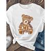 Женские и детские футболки с алфавитом 'Little Bear' европейского размера - Мягкие, дышащие, с коротким рукавом, круглым вырезом, с милым мишкой - Летние наряды, новые стили 2026