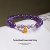 S925 Sterling Silver Zodiac Ox Amethyst Beaded Bracelet for Women