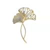 Korean Design Elegant Ginkgo Leaf Brooch & Scarf Buckle for Women - Simple, Versatile Accessory