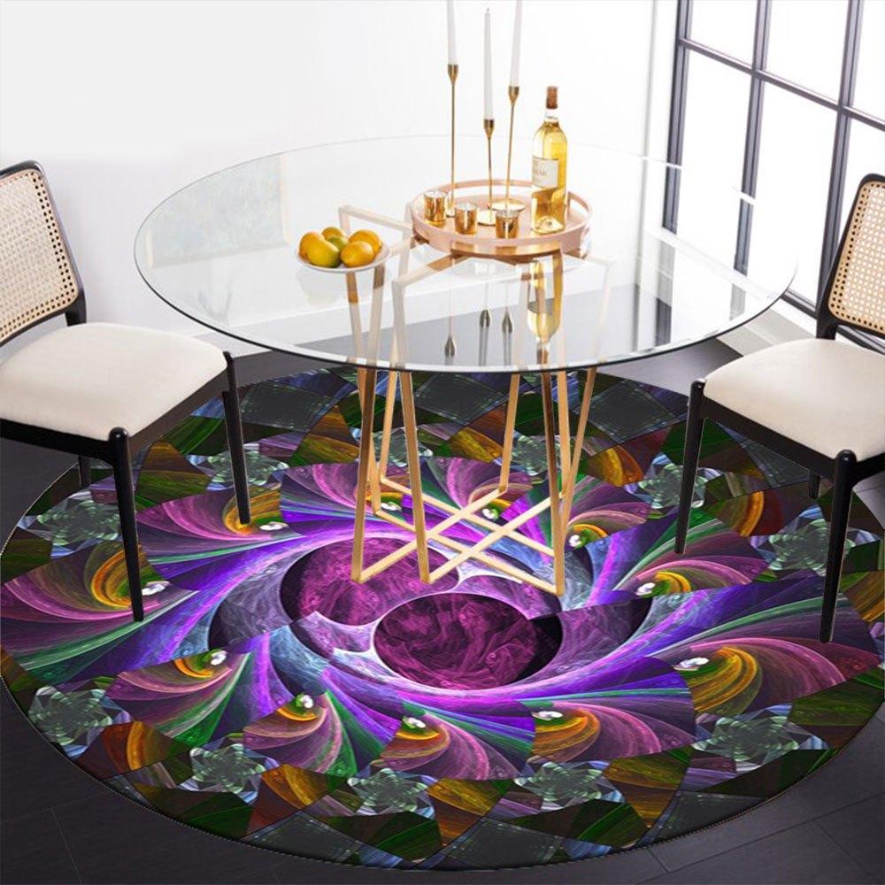Vibrant Mandala Artwork: Unique Circular Design for Home DecorRound Non-Slip chair mat chair carpet for office Rugs for Office Decor Gift For Valentin