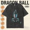 Summer DBZ Vintage Mens Washed TShirt  Cotton Heavyweight Gohan Vs Cell Print Bodybuilding Gym Tee Streetwear