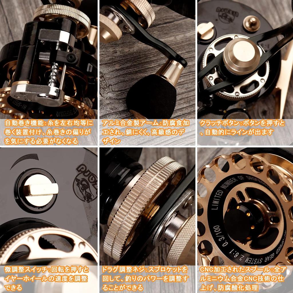 Raft Fishing Black Porgy Drop Gear for Raft Ice and Rock Hand Reel Reel, Reel, Cast, 2.61 Ratio, 10+1BB, Fishing, Fishing, Fishing, Left/Right (Right