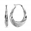 S925 Sterling Silver Jewelry Matte-Finish Oval Hoop Earring for Women And Girls