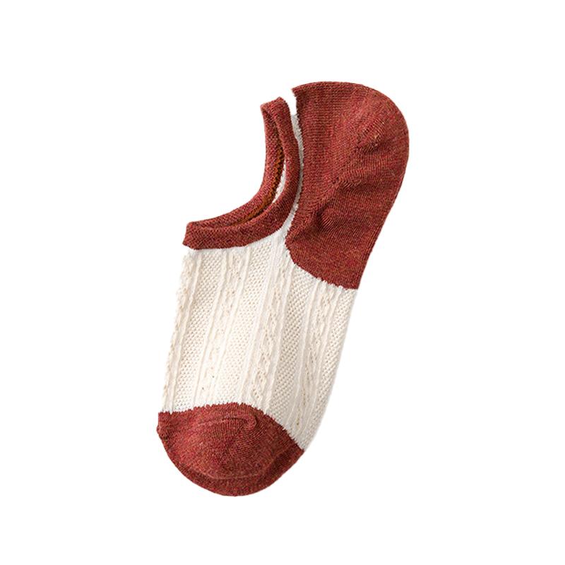 Женские хлопковые носки ярких цветов в стиле ретро, повседневные милые короткие невидимые носки из дышащей сетки, летние