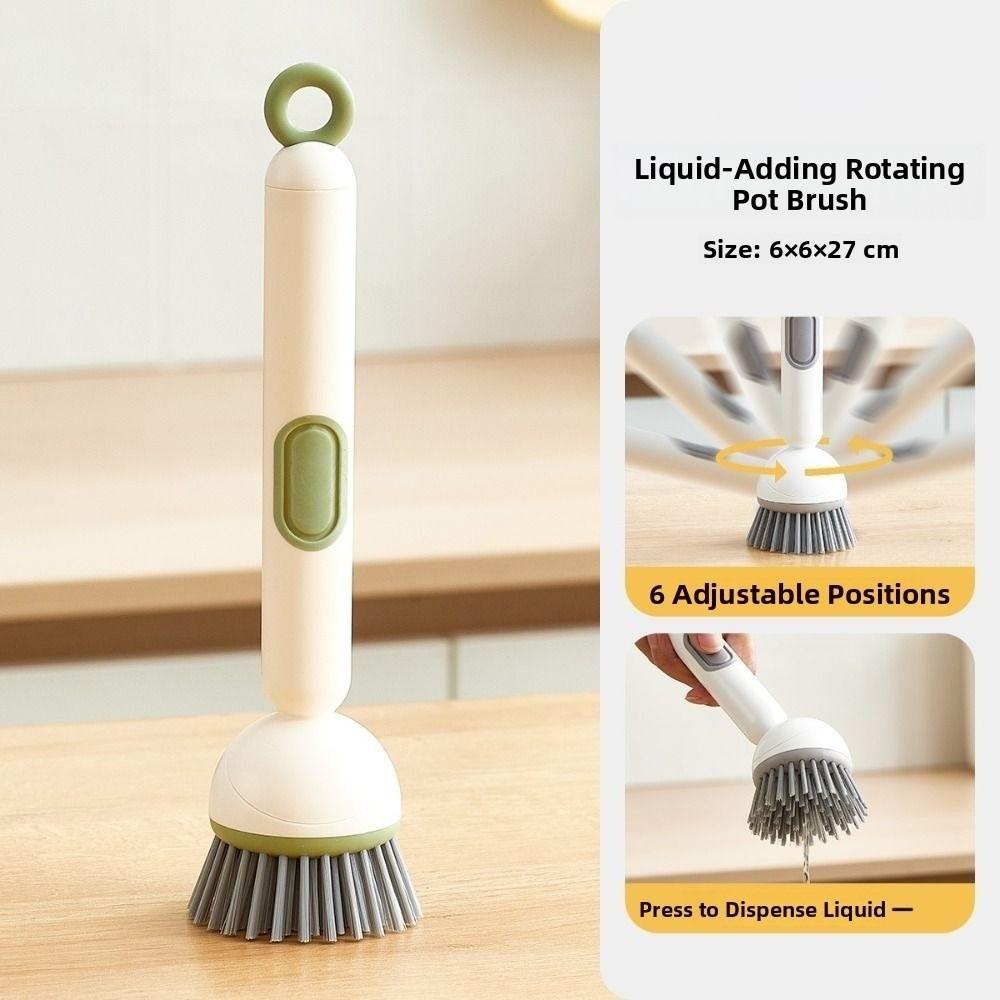 Press Out Liquid Refillable Liquid Washing Brush Dishwashing Brush Kitchen Pots Dishes Sink