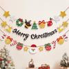 Новый войлочный рождественский баннер Дизайн с оленем Дизайн Санты Рождественский флажок-гирлянда Подвесное украшение Красный Зеленый Подвесная гирлянда Рождественская вечеринка