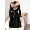 2025 Noble Western Environmental Protection Fur Coat Women's Winter Wear Imitation Mink Fur Large Fur Collar Fur Integrated Coat