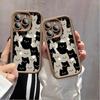 Милый мультяшный кот напечатанный модный чехол гибкий мягкий силиконовый чехол TPU полная задняя крышка для iPhone Samsung
