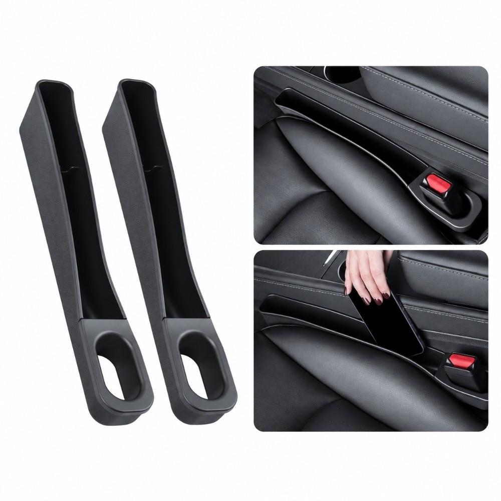 1 Pair Multifunctional Seat Crevice Organizer Black Seat Gap Filler  For Tesla Model 3
