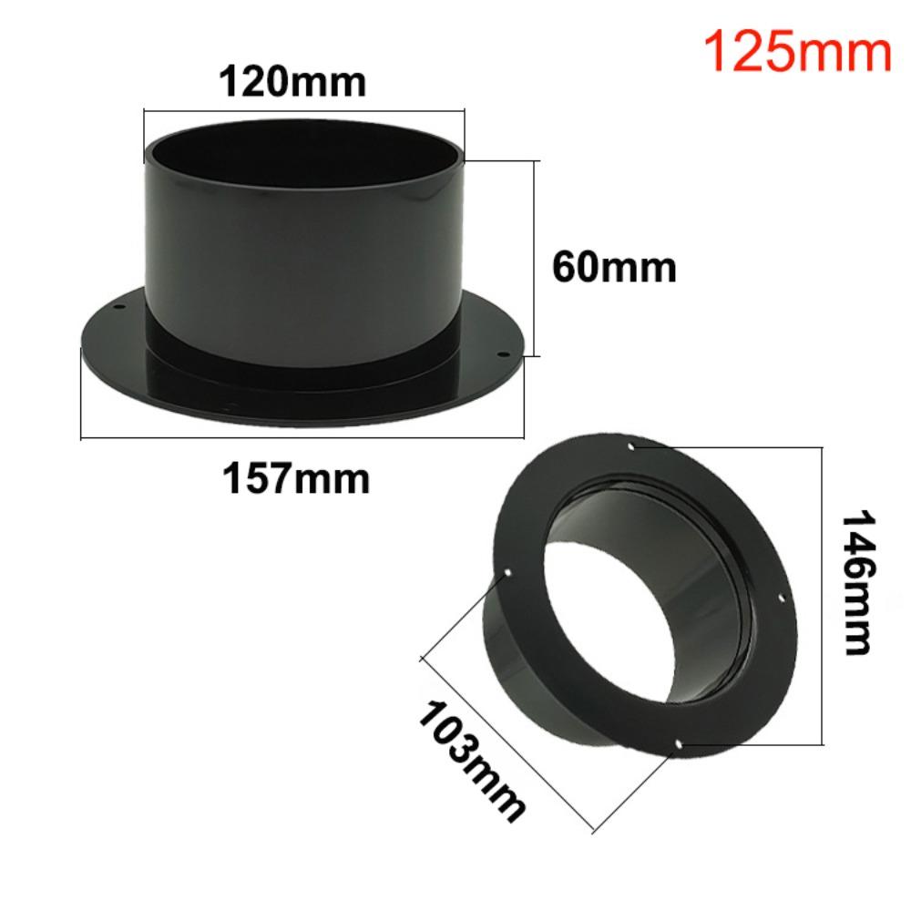 Round Wall Flange Connector Black Vent Pipe Adapter Exhaust Pipe Connector Ventilation Pipe