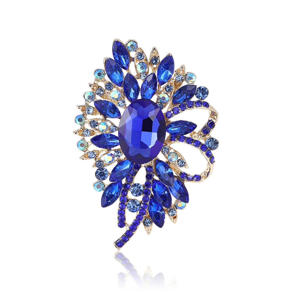 African Atmospheric Alloy Large Glass Brooch Delicate High-End Women'S Cardigan Shawl Brooch Ornament Pin