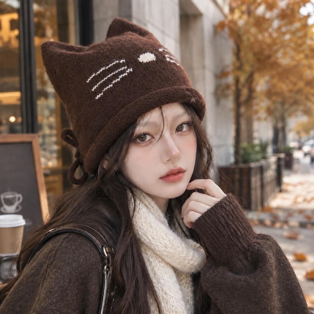 Cute Ear Cat Ear Beanie Hat Keep Warm Winter Hat Fashion Knitted Hat Winter