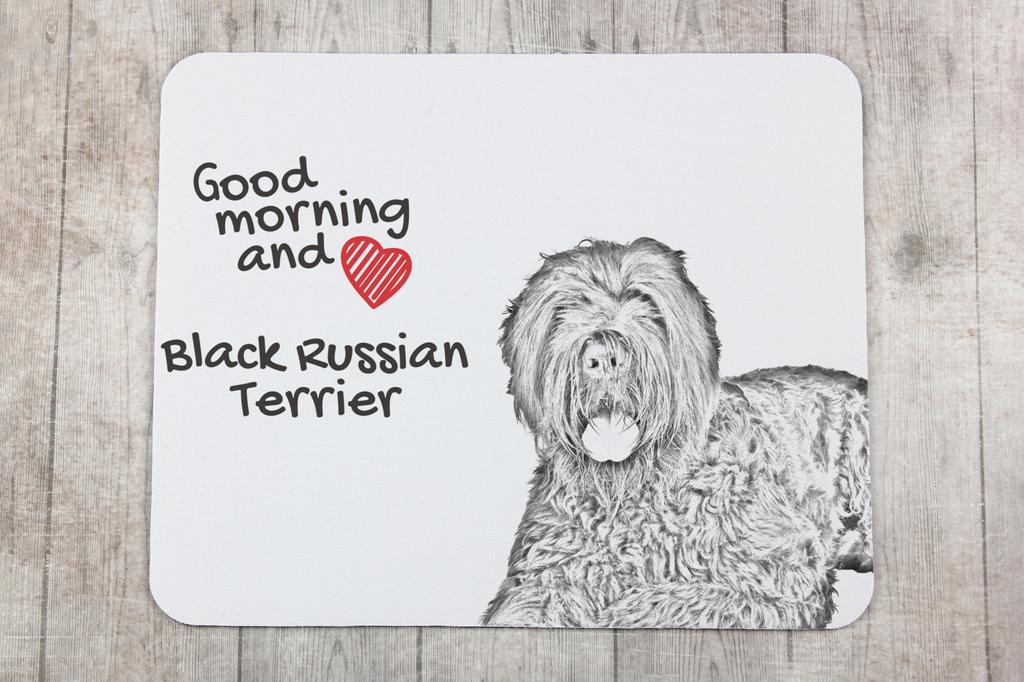 Black Russian Terrier, Chornyi Terrier - mouse pad with print, personalized dog-themed mouse pad, unique gadget for an office worker by Art-Dog brand