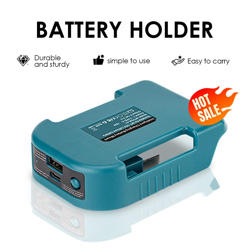 Portable Charger Adapter Compatible For For For Milwaukee 18V Li-ion with USB Type-C Battery Holder Fast Charging