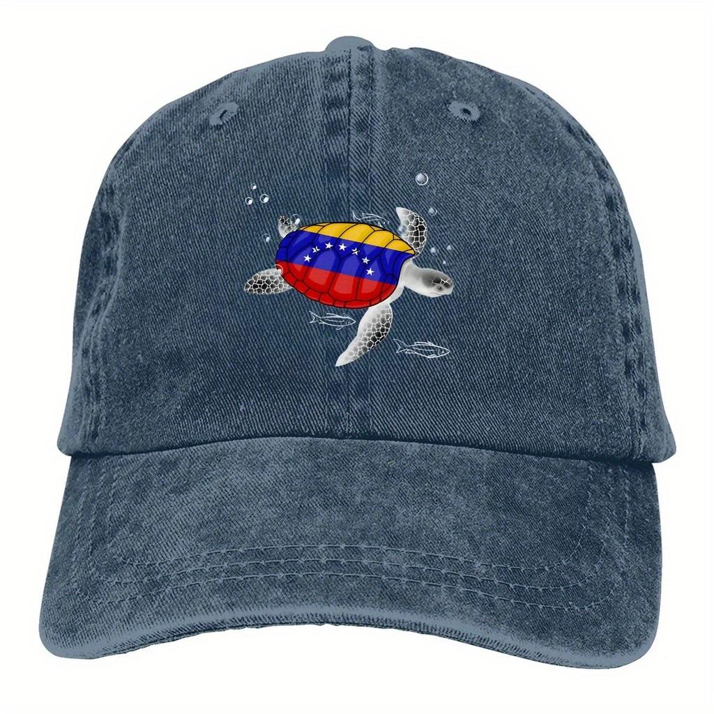 Venezuela Flag Turtle Baseball Cap Adjustable Cotton Printed Casual Hat Unisex