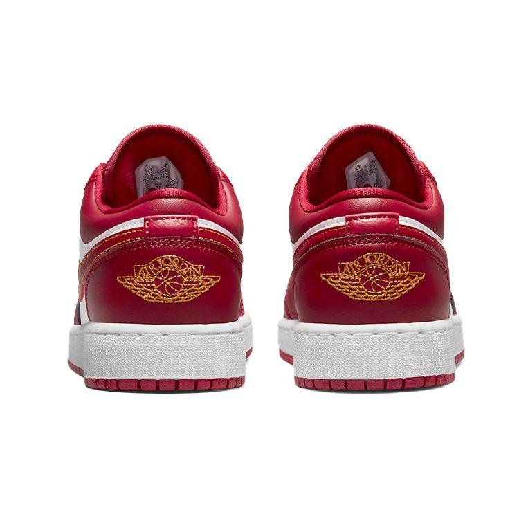 Кроссовки Air Jordan 1 Low GS Cardinal Red Kids Noble-Red White University-Gold 553560-607