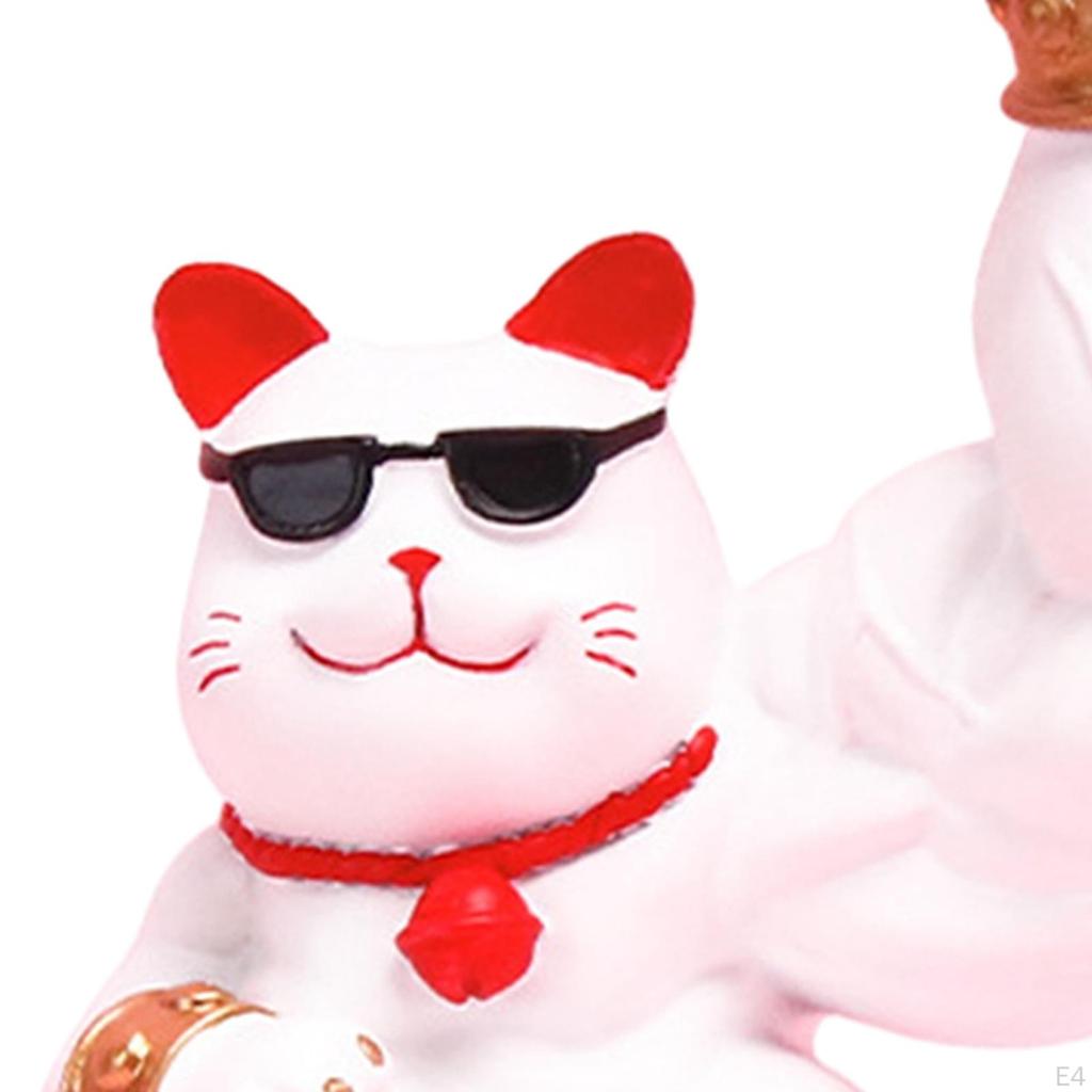 Lucky Cat Figurine - Charming Animal Sculpture for Home Decor