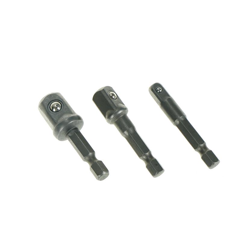 1 адаптер для торцевого ключа, набор сверл с шестигранным хвостовиком 1/4" 3/8" 1/2", 3 шт., ударный инструмент