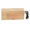 Multifunctional Wooden Alarm Clock Thermometer Wireless Charger Digital LED Time Date Clock for