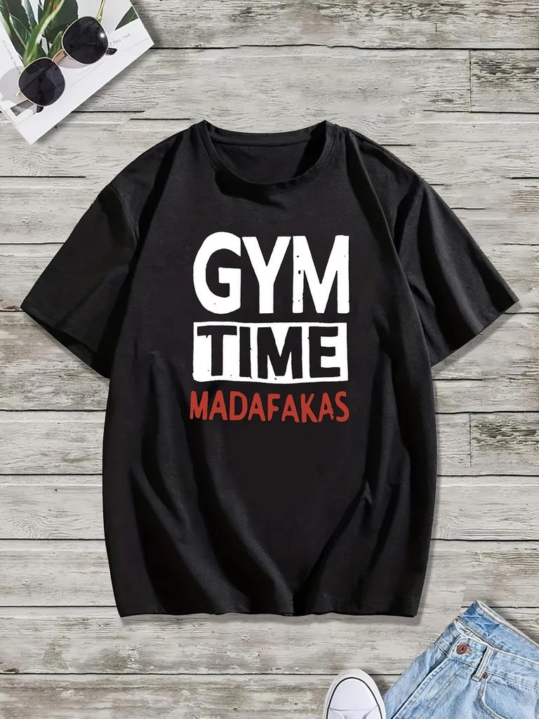 Funny Gym Time MADAFAKAS Workout Shirt Mens Fitness Graphic Tee