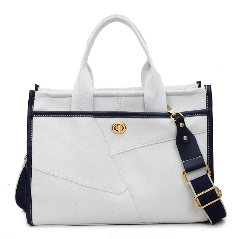 Patchwork Handbag Women's Contrast Color Stitching Shoulder Crossbody Bag Commuter Tote Bag