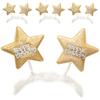Birthday Star Headbands, Gold, 4 Pieces