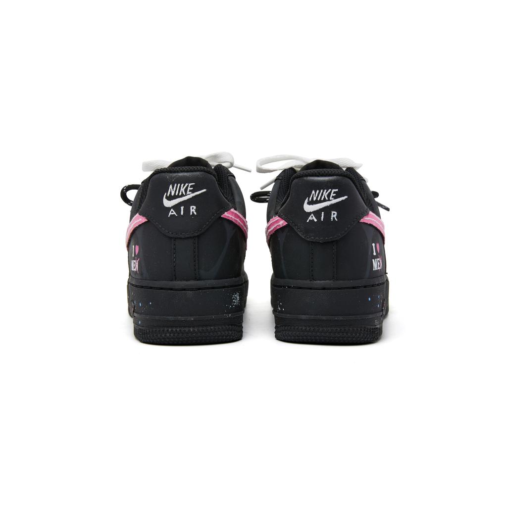 Nike Nike Air Force 1 Нескользящие Устойчивые к истиранию Низкие Скейтбордические кроссовки Унисекс Черный Розовый CW2288-001(Команда970-)