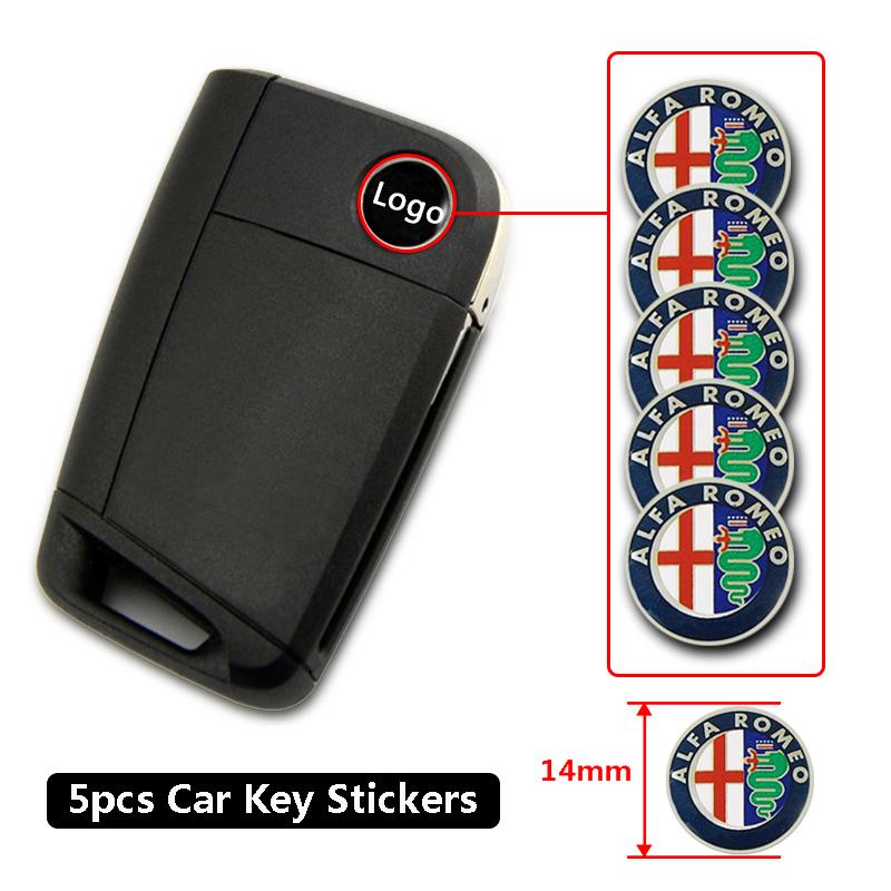 CYJAU1 5/10Pcs Car Key Badge Sticker For Alfa Romeo 156 159 147 4C 8C 166 Giulia Giulietta Mito Stelvio Spider GT Tonale Disco Volante