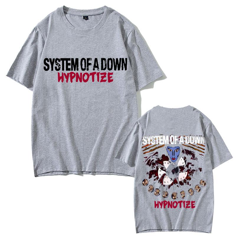 2025 Лето System of A Down Hypnotize Графические Футболки Мужские Женские Альтернативный Метал Музыка Мужские 90-е Винтаж Рок-группа Футболка