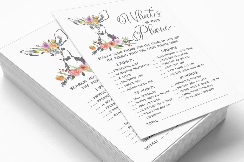 Inkdotpot 50 BabyA AlphabetA ABCA GameA Олени Животные Baby Shower Игра Гендерно-нейтральная вечеринка