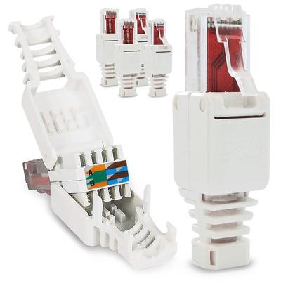 Без обжима Соединители POE Кабель Ethernet Без инструментов CAT6 Crystal Head RJ45 Connector Plug