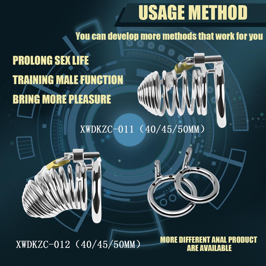 SEXBAY Latest Custom Metal Chastity Cage Stainless Steel/zinc Alloy for Penis Cage Male Chastity Lock Sex Toy Removable