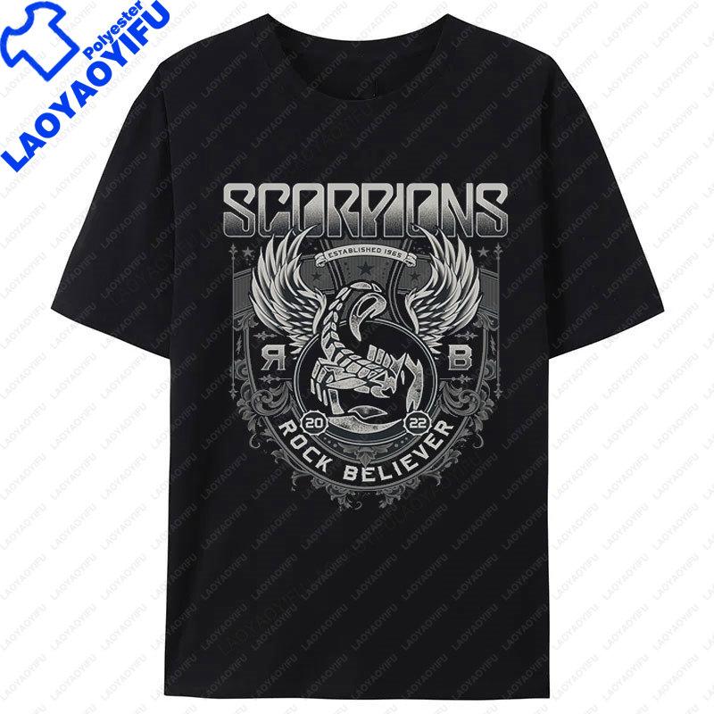 Heavy Metal Scorpions Shirt Unisex Women Printed TShirt Short Sleeve Hard Rock Band Graphic T Shirts Crewneck Clothes Camiseta