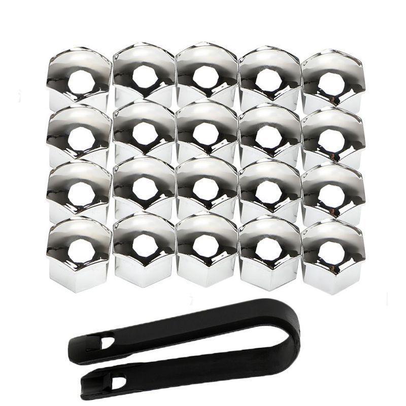 19/17mm 20PCS Universal Rust-Proof Chrome-Plated ABS Car Wheel Nut Protective Caps Rust-Proof Wheel Nut Caps Car Accessories