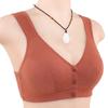 Soft Cotton Front Buckle Underwear Women's Smooth Surface Without Steel Ring Wide Shoulder Strap Vest New Large Size Bra