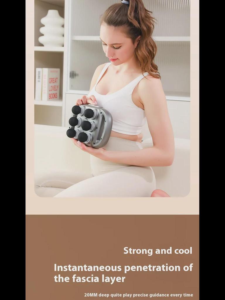 Шестиголовый фасциальный пистолет для расслабления мышц: Массажер для глубоких тканей шеи и мышц