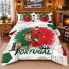 Printed 3Pcs Bedding Set Portugal Football Pattern Bed Sheet Pillowcase For Bedroom Decor