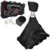 Ford Focus Mk3 11-14 gear shift knob BLACK ECO LEATHER + SILVER + gaiter with frame 6 SPEED
