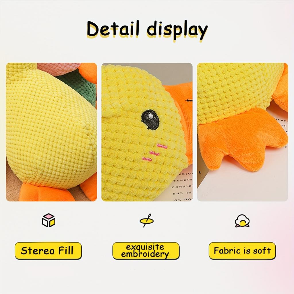 1pc Large Duck Design Pet Grinding Teeth Squeaky Plush Toy, Durable Chew Toy For Dog Interactive Supply