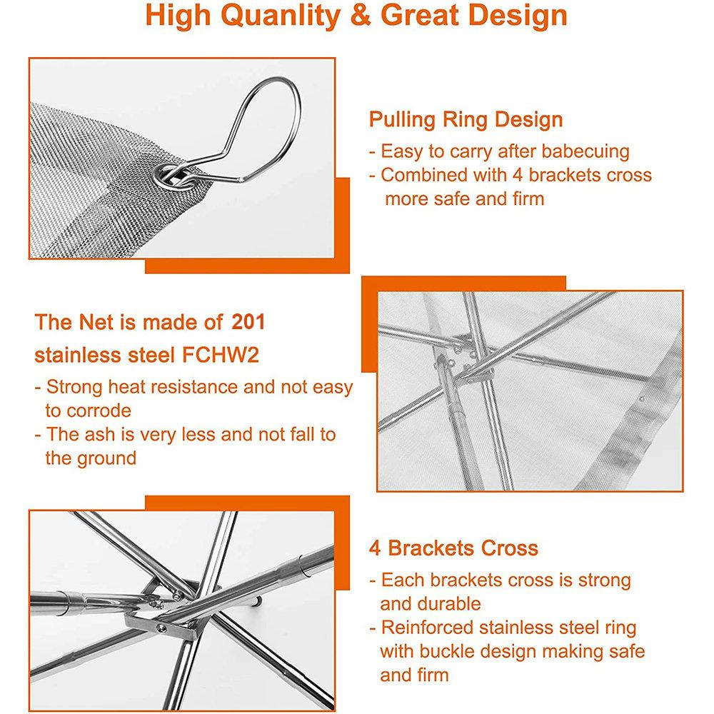 Портативный камин из нержавеющей стали, складной сетчатый камин с сумкой для переноски, термостойкий на открытом воздухе