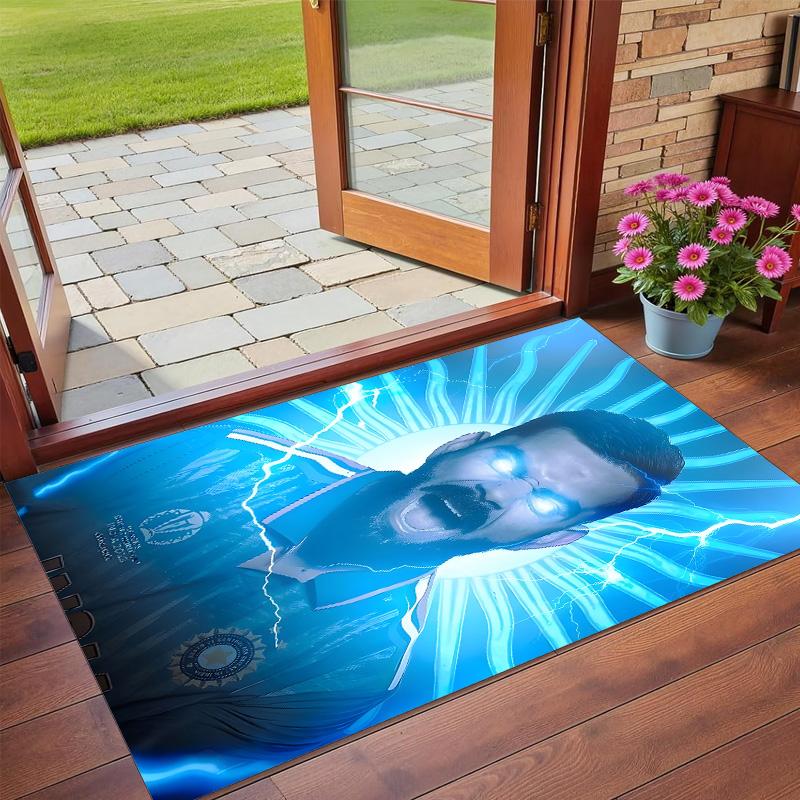 Anti‑Slip Crystal Velvet Floor Rug, Virat Kohli Design Carpet for Indoor Living Bedroom Home Decoration