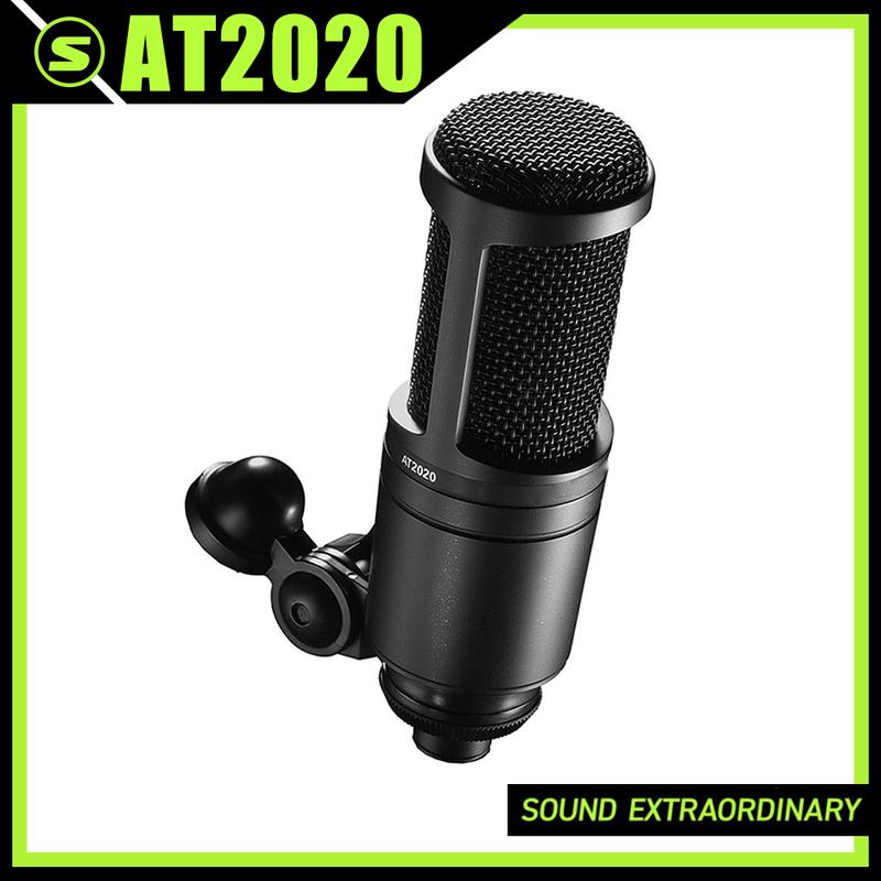 AT2020 Professional Studio Vocal Audio Wired Cardioid Condenser Microphone for Gaming Live Singing Podcast Studio Live Record